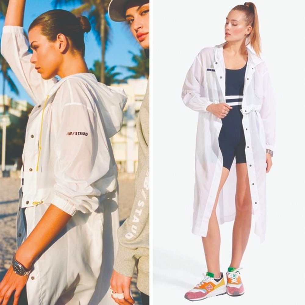 Staud x New Balance Convertible White Windbreaker Size M